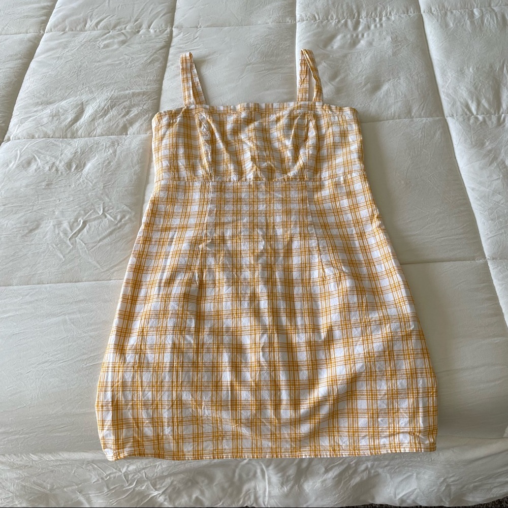 Yellow plaid dress